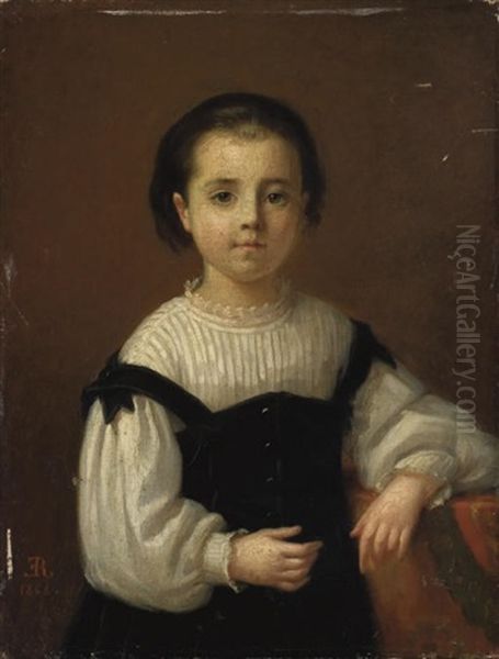 Portrait De Marie Blanche Enfant Oil Painting by Emma Adele (Blanche) Roslin