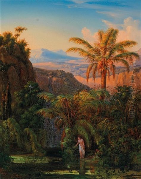 Bather At The River Oil Painting by Karl (Charles) Ross