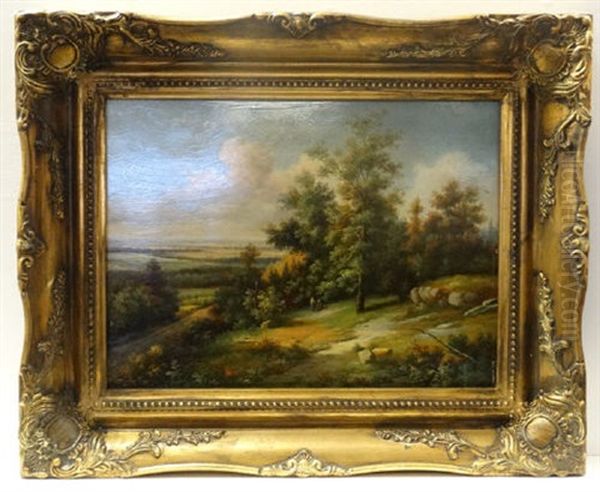 Romantic Landscape Oil Painting by Karl (Charles) Ross