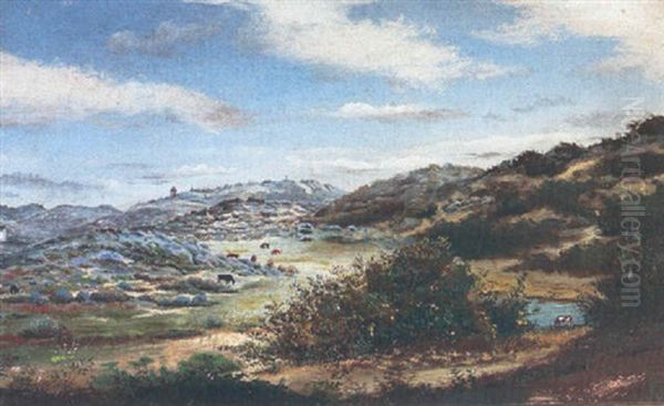 Looking Southwest From Masonic And Geary Street, San Francisco Oil Painting by Thomas Ross