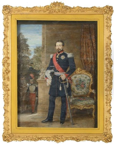 Louis Napoleon Bonaparte, Prince President, En Pied Portant Le Collier De L