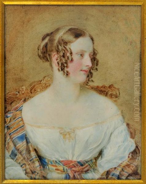 Portrait Miniature Of Miss Grace Ker Seymer by Sir William Charles Ross