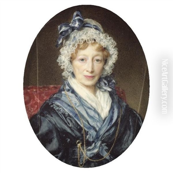 A Portrait Of Mrs Emilia Boucherett Oil Painting by Sir William Charles Ross