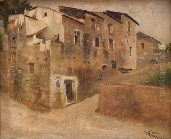 Maisons A Salerne Oil Painting by Federico Rossano