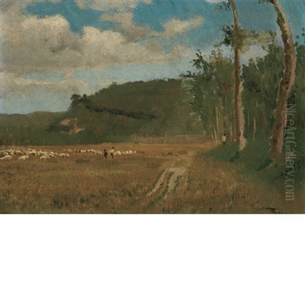 Landscape With Sheep Oil Painting by Federico Rossano