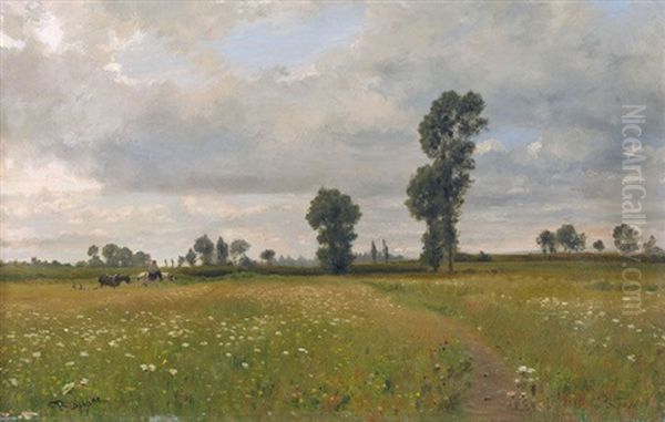 Landschaft Mit Bluhender Wiese Oil Painting by Federico Rossano