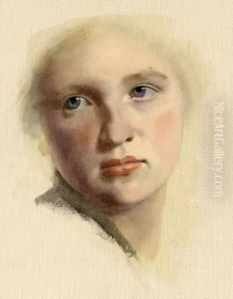 Bildnis Einer Jungen Frau Oil Painting by Konrad Bose