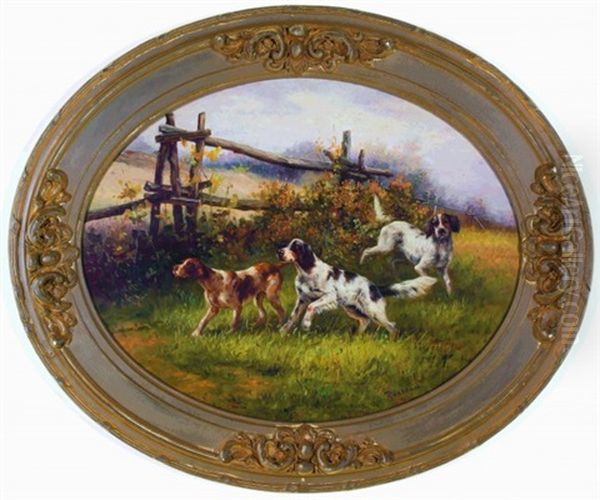 Setters Oil Painting by Percival Leonard Rosseau