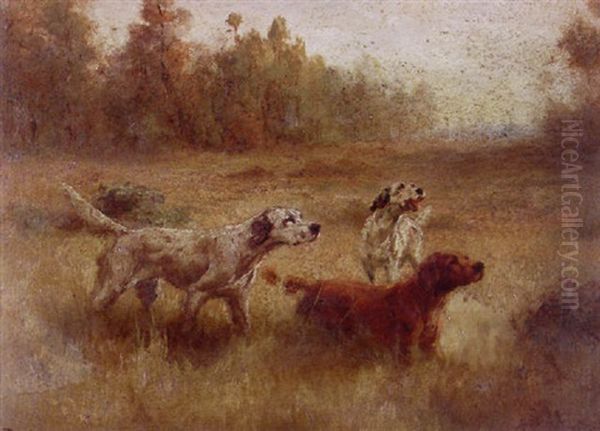 Three Setters Oil Painting by Percival Leonard Rosseau