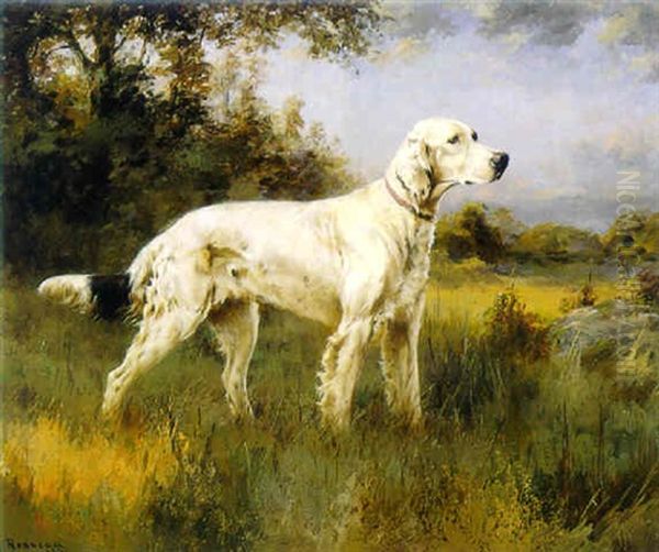 English Setter Oil Painting by Percival Leonard Rosseau