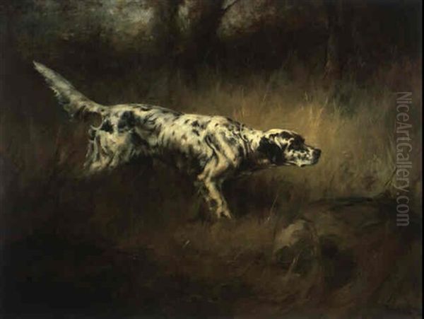 English Setter Oil Painting by Percival Leonard Rosseau