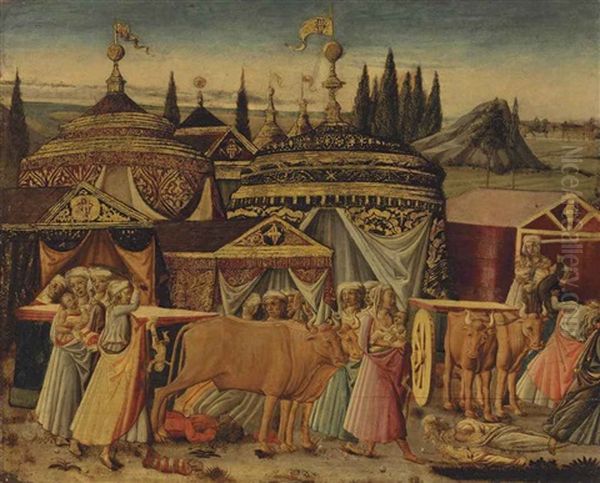 An Encampment With A Massacre, From A Cassone Panel by Bernardo di Stefano Rosselli