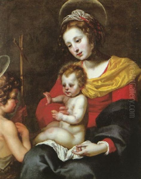 The Madonna And Child With The Infant Saint John The Baptist Oil Painting by Matteo Rosselli