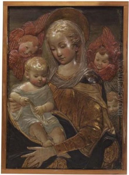 Virgin And Child Oil Painting by Antonio Rossellino