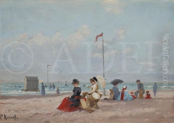 A La Plage Oil Painting by Paul Rossert