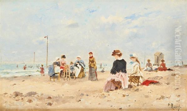 Scene De Plage Oil Painting by Paul Rossert