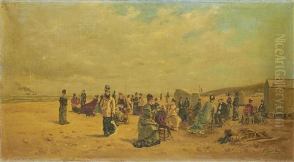 Plage De La Trouville Oil Painting by Paul Rossert