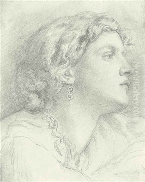 Study Of Fanny Cornforth, Bust-length Oil Painting by Dante Gabriel Rossetti