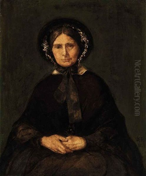 Portrait Of Charlotte Polidori In A Brown Dress Oil Painting by Dante Gabriel Rossetti