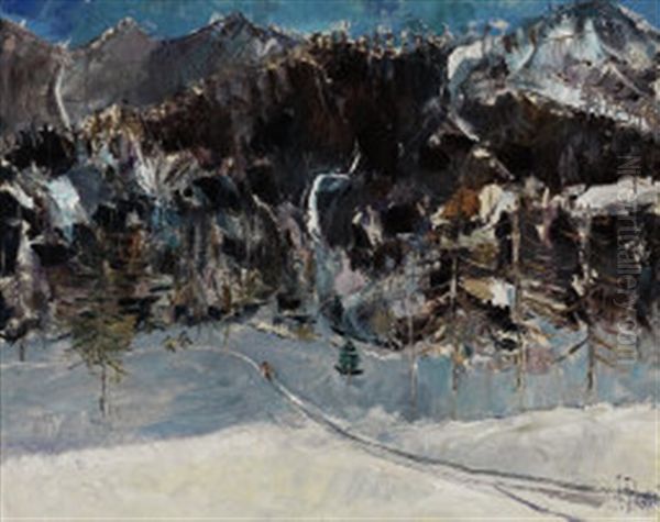 Pista Da Fondo - Ceresole Reale Oil Painting by Alberto Rossi