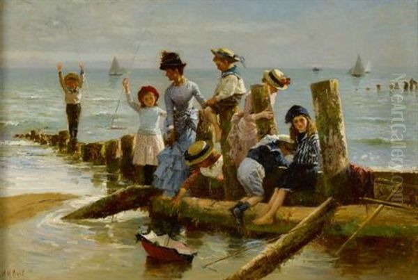 Holiday At The Pier Oil Painting by Alexander M. Rossi