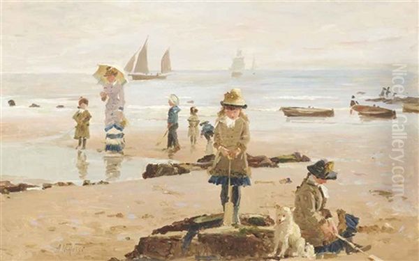 By The Seaside Oil Painting by Alexander M. Rossi