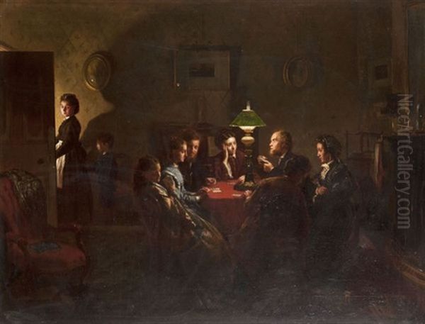 La Partie De Cartes Oil Painting by Alexander M. Rossi