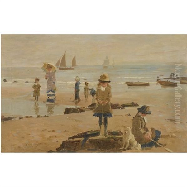 By The Seaside Oil Painting by Alexander M. Rossi