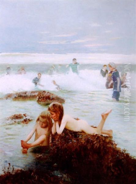 Bathers Oil Painting by Alexander M. Rossi