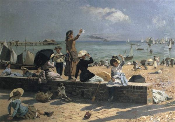 On The Seafront Oil Painting by Alexander M. Rossi