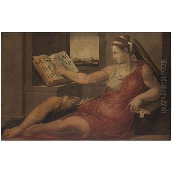 A Personification Of Grammar Oil Painting by Francesco del Rossi (Salviati)