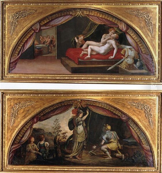 Szenen Der Mythologie (4 Works) Oil Painting by Francesco del Rossi (Salviati)