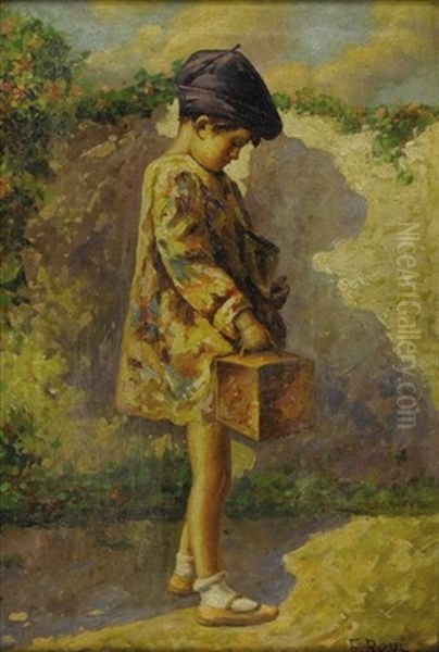 Girl Going To School Oil Painting by Gino Rossi