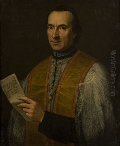 Ritratto Di Giannantonio Marzocchi, Parroco Di Santa Maria Delle Muratelle A Roma Oil Painting by Giovanni Battista Rossi