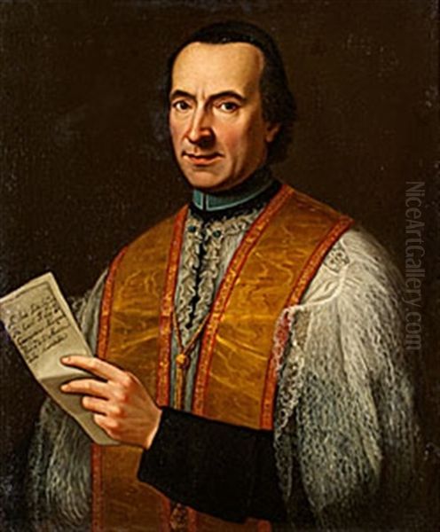 Sign. D. Giannantonio Marzocchi Oil Painting by Giovanni Battista Rossi