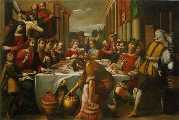 Le Nozze Di Cana Oil Painting by Giovanni Stefano Rossi