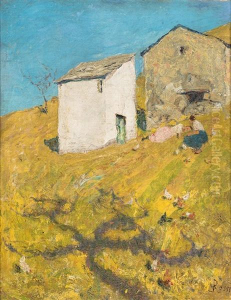 Paesaggio Con Cascine Oil Painting by Luigi Rossi