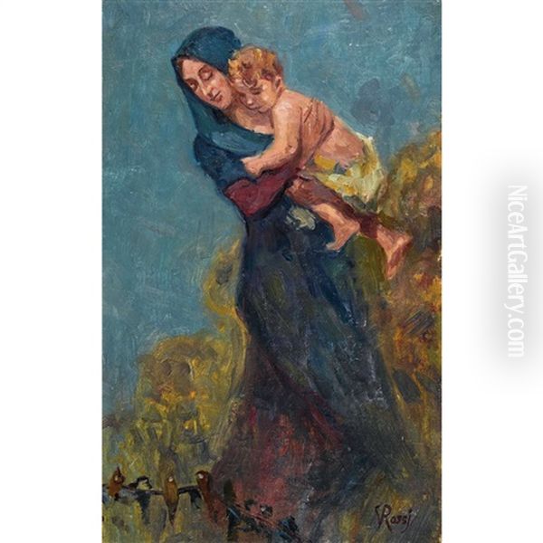 Madonna Col Bambino Oil Painting by Luigi Rossi