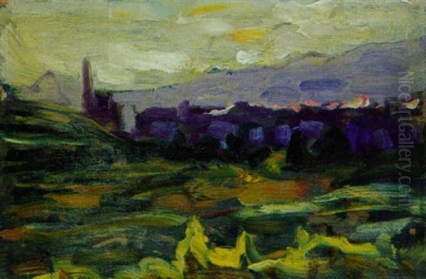 Landschaft Mit Ferner Bergkette Oil Painting by Luigi Rossi