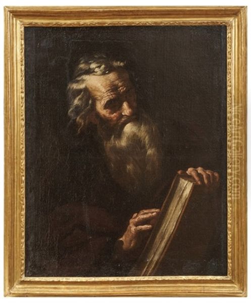 Bildnis Eines Bartigen Propheten Mit Buch Oil Painting by Nunzio Rossi