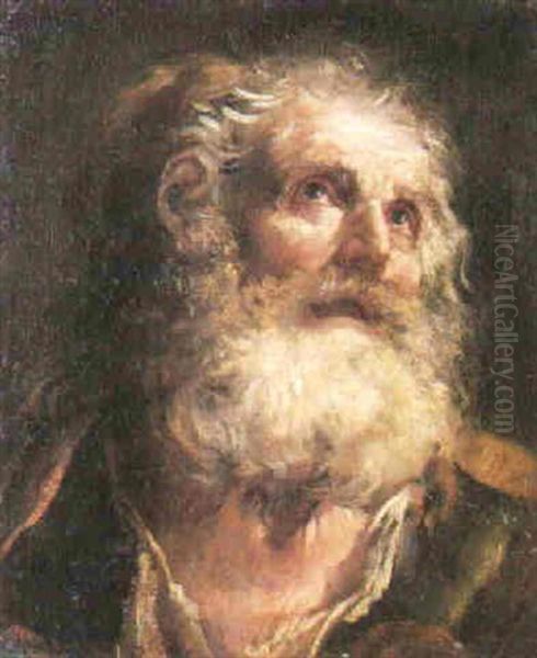 The Head And Shoulders Of A Bearded Man Oil Painting by Nunzio Rossi