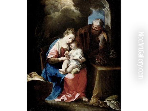 The Holy Family Oil Painting by Pasquale de' Rossi