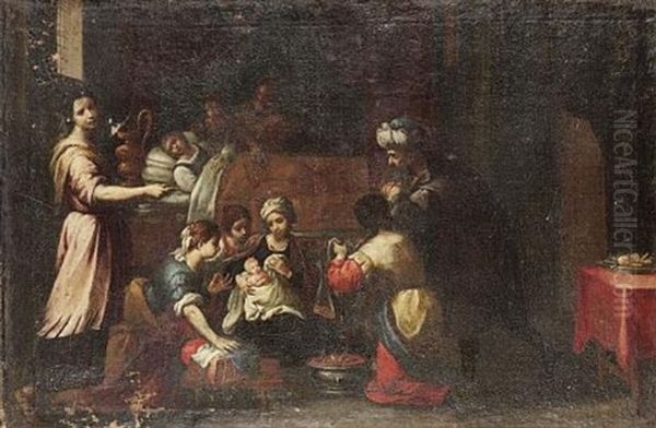 The Birth Of The Virgin Oil Painting by Pasquale de' Rossi