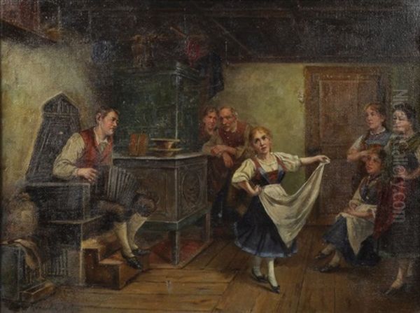 Das Neue Dirndl Oil Painting by Georg Roessler