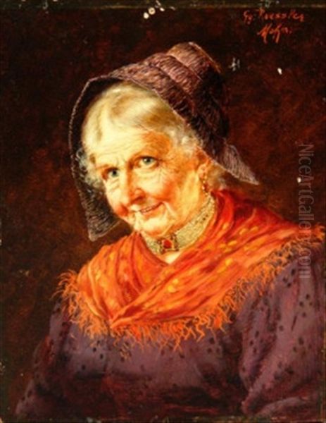 Bildnis Einer Alten Frau In Tracht Oil Painting by Georg Roessler