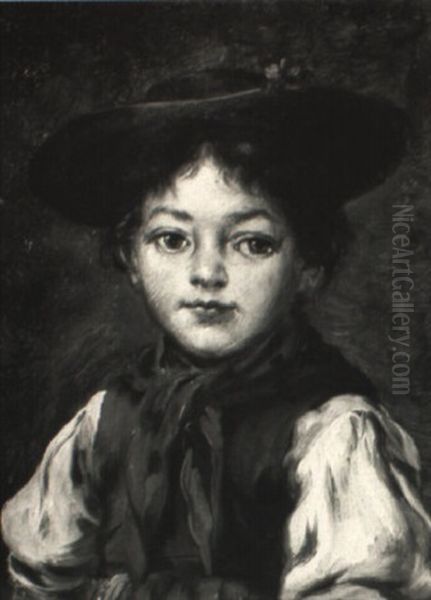 Portrait Eines Kleinen Madchens In Tracht Oil Painting by Georg Roessler