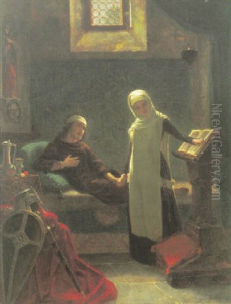 Pflege Im Kloster Oil Painting by Ludwig Christian F. W. von Rossler