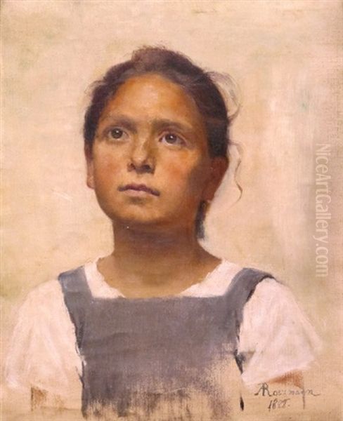 Portrait D'une Jeune Fille Oil Painting by Augusta Charlotte Rossmann