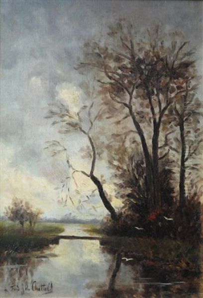 At The Water Oil Painting by Fredericus Jacobus Van Rossum Du Chattel