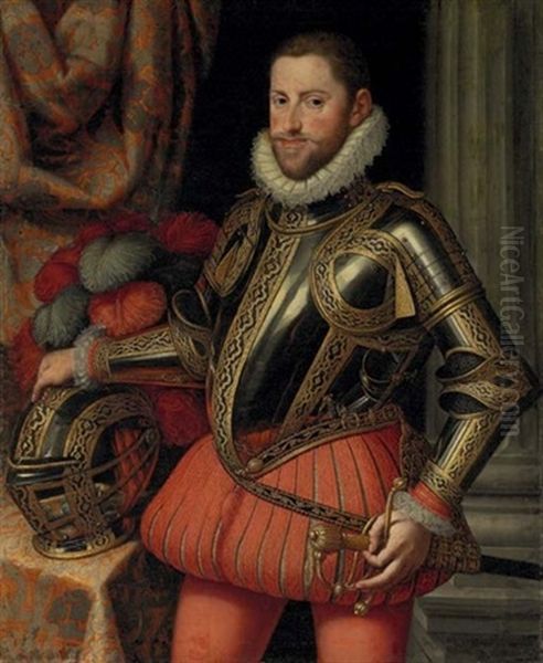 Portrait Of Archduke Ernst Of Austria, In Armor Oil Painting by Martin (Martino) Rota